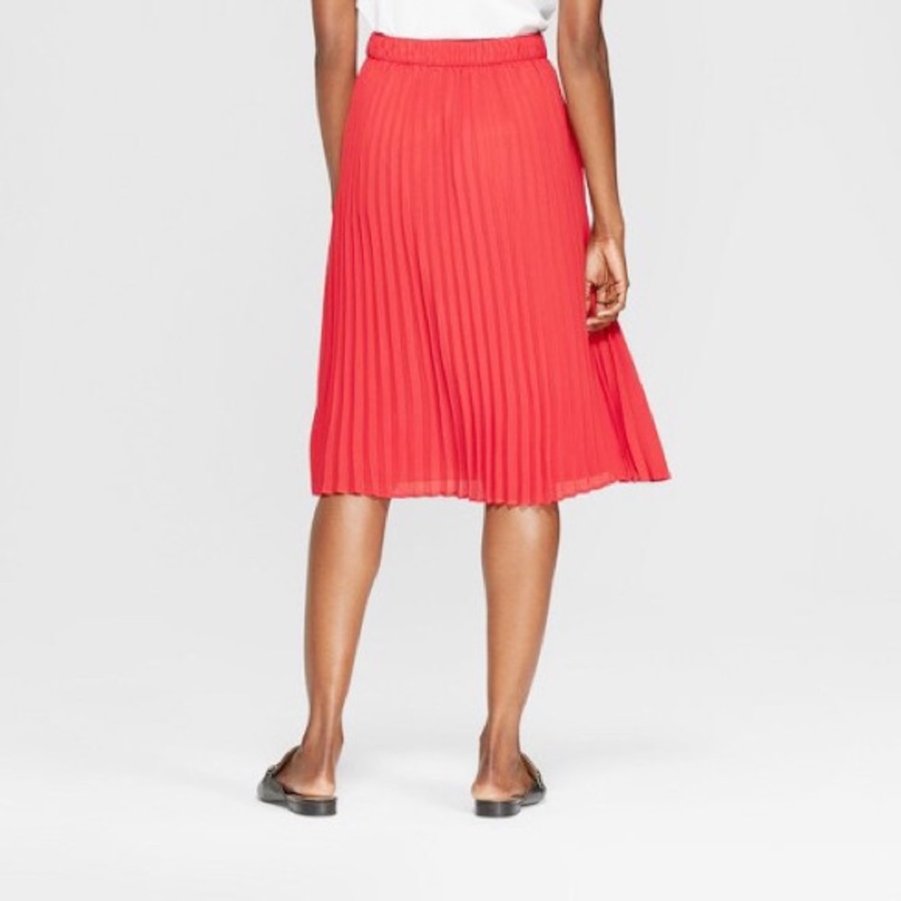 A New Day pleated orange midi skirt